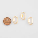 18K Gold PVD 10x20mm Oval Carabiner Screw Clasp , Carabiner Lock Connector, Spring Push Gate Finding Tarnish Resistant