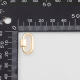 18K Gold PVD 10x20mm Oval Carabiner Screw Clasp , Carabiner Lock Connector, Spring Push Gate Finding Tarnish Resistant