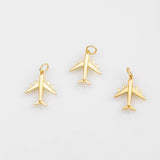 18K Gold PVD Airplane Charm Selection - Tarnish Resistant