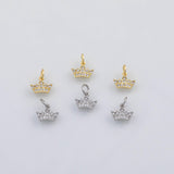 18K Gold PVD Crown charm s Gold Charms - Tarnish Resistant