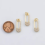 18k GF Clothespin charm bracelet charm necklace pendant minimalist charms cz pave 18K Gold Filled