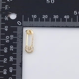 18k GF Clothespin charm bracelet charm necklace pendant minimalist charms cz pave 18K Gold Filled