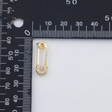 18k GF Clothespin charm bracelet charm necklace pendant minimalist charms cz pave 18K Gold Filled