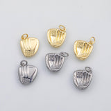 18K Gold PVD 3D Baseball gloves charm s Charms - Tarnish Resistant