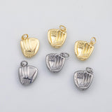 18K Gold PVD 3D Baseball gloves charm s Charms - Tarnish Resistant