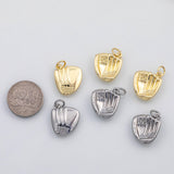 18K Gold PVD 3D Baseball gloves charm s Charms - Tarnish Resistant