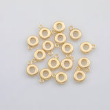 18K Gold PVD Bail charm s - open jump ring - Tarnish Resistant