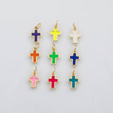 18K Gold PVD Cross charm enamel cross charm s Charms - Tarnish Resistant