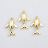 18K Gold PVD Blue whale charm s Charms - Tarnish Resistant
