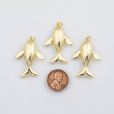 18K Gold PVD Blue whale charm s Charms - Tarnish Resistant