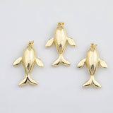 18K Gold PVD Blue whale charm s Charms - Tarnish Resistant
