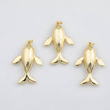 18K Gold PVD Blue whale charm s Charms - Tarnish Resistant