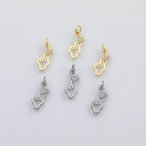 18K Gold PVD Love sign h sign heart charm s Charms - Tarnish Resistant