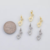 18K Gold PVD Love sign h sign heart charm s Charms - Tarnish Resistant