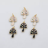 18K Gold PVD Mushroom charm enamel s Charms - Tarnish Resistant