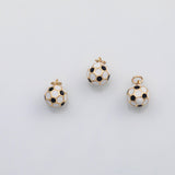 18K Gold PVD 3D Soccer ball charm enamel s Charms 22K - Tarnish Resistant