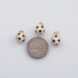 18K Gold PVD 3D Soccer ball charm enamel s Charms 22K - Tarnish Resistant