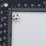 18K Gold PVD 3D Soccer ball charm enamel s Charms 22K - Tarnish Resistant