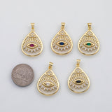 18K Gold PVD Fancy Evil eye charm s Charms - Tarnish Resistant