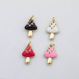18K Gold PVD Enamel mushroom charm s Charms - Tarnish Resistant