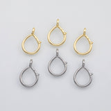 18K Gold PVD Carabiner snap clasp teardrop 17x25mm s Charms - Tarnish Resistant