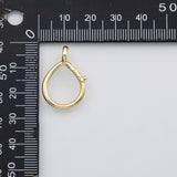 18K Gold PVD Carabiner snap clasp teardrop 17x25mm s Charms - Tarnish Resistant