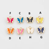 18K Gold PVD Butterfly enamel charm - Tarnish Resistant