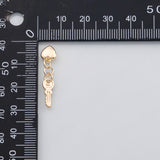 18K Gold PVD Key with heart charm charm 22K s Charms - Tarnish Resistant