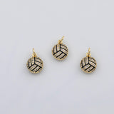 18K Gold PVD Volleyball enamel charm s Charms - Tarnish Resistant