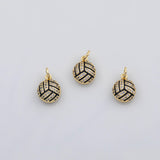 18K Gold pvd Volleyball enamel charm s Charms - Tarnish Resistant