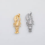 18K Gold PVD Lobster crawfish charm moveable body charm 22K s Charms - Tarnish Resistant