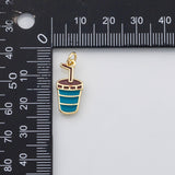 18K Gold PVD Large soda drink fast food charm enamel charm s Charms - Tarnish Resistant
