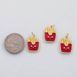 18K Gold PVD McDonalds large fries popcorn chicken charm enamel charm s Charms - Tarnish Resistant