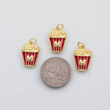 18K Gold PVD McDonalds large fries popcorn chicken charm enamel charm s Charms - Tarnish Resistant