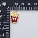 18K Gold PVD McDonalds large fries popcorn chicken charm enamel charm s Charms - Tarnish Resistant