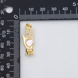 18K Gold PVD Hamsa h of fatima charm with mother of pearl face - Tarnish Resistant