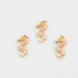 18K Gold PVD Chinese dragon enamel charm - Tarnish Resistant