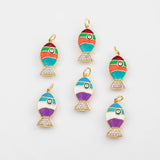 18K Gold PVD Fish Enamel Charm Selection - Tarnish Resistant