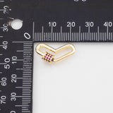 18K Gold PVD 22k e Heart Carabiner Screw Clasp , Carabiner Lock Connector, Spring Push Gate Finding Bracelet - Tarnish Resistant