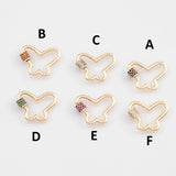 18K Gold PVD 22k Butterfly Carabiner Screw Clasp , Carabiner Lock Connector, Spring Push Gate Finding Bracelet - Tarnish Resistant