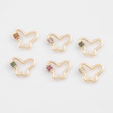 18K Gold PVD 22k Butterfly Carabiner Screw Clasp , Carabiner Lock Connector, Spring Push Gate Finding Bracelet - Tarnish Resistant