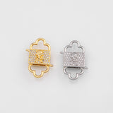 18K Gold PVD Double sided skull carabiner clasp s s Gold Charms - Tarnish Resistant