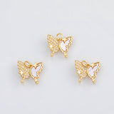 18K Gold PVD Butterfly charm with mother of pearl face - Tarnish Resistant