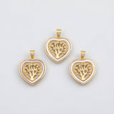 18K Gold PVD Tree of life charm with mother of pearl face - Tarnish Resistant
