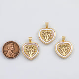 18K Gold pvd Tree of life charm with mother of pearl face - Tarnish Resistant