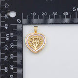 18K Gold PVD Tree of life charm with mother of pearl face - Tarnish Resistant