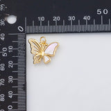 18K Gold PVD Butterfly charm with mother of pearl face - Tarnish Resistant