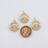 18K Gold PVD Evil eye charm with mother of pearl face - Tarnish Resistant