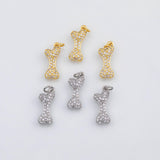 18K Gold PVD Dog bone charm - Tarnish Resistant