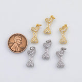 18K Gold PVD Dog bone charm - Tarnish Resistant
